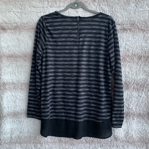 Stylus XL Gray Black Striped Tunic Top - Picture 5 of 5